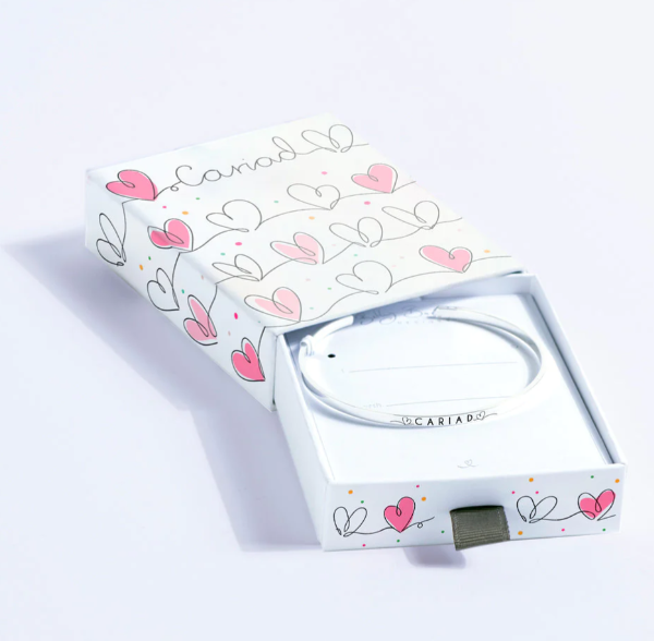 Silver plated bangle - Cariad