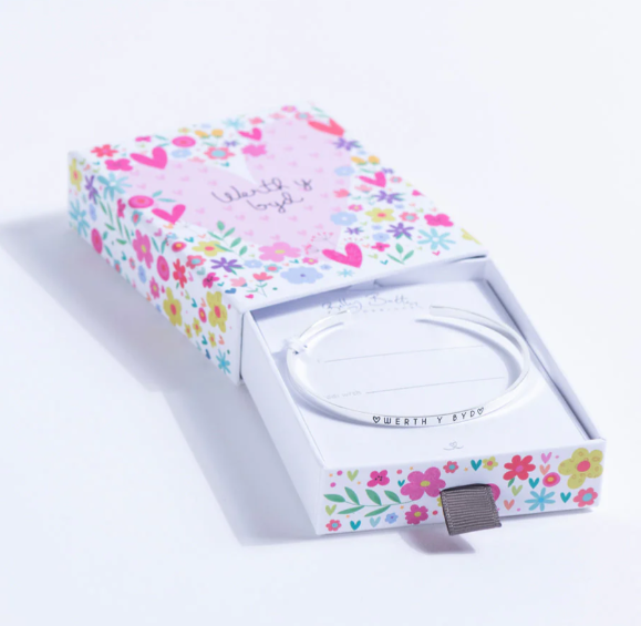 Silver plated bangle - Werth y Byd