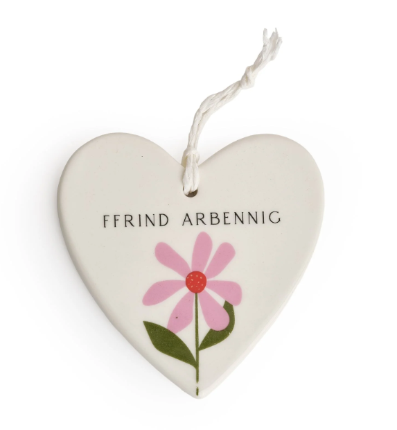 Ceramic Decoration - Ffrind Arbennig - Pink Flower