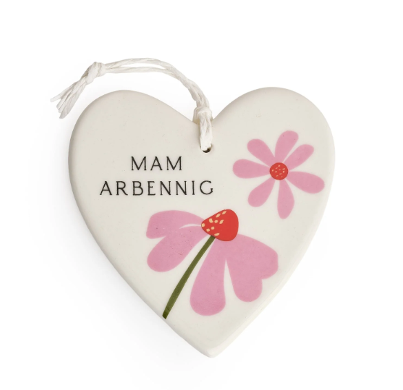 Ceramic Decoration - Mam Arbennig - Pink Flower