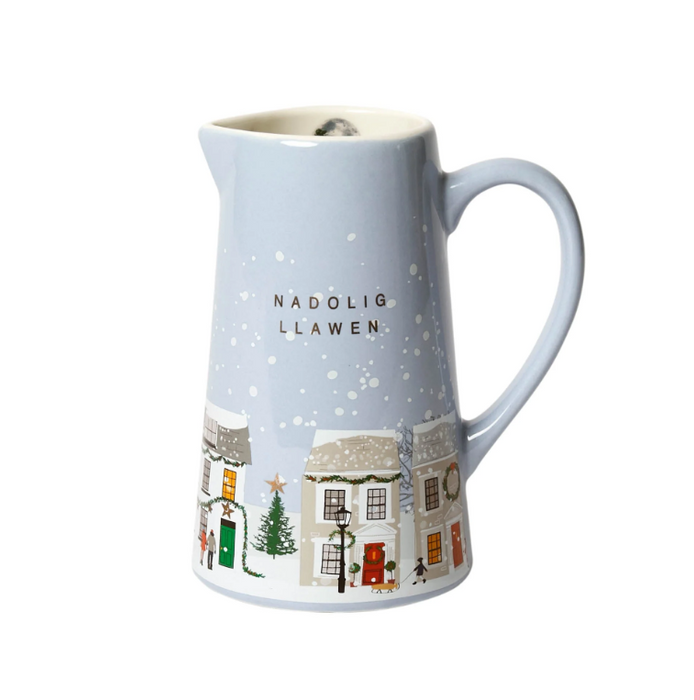 Large Ceramic Jug - Nadolig Llawen - Street Scene