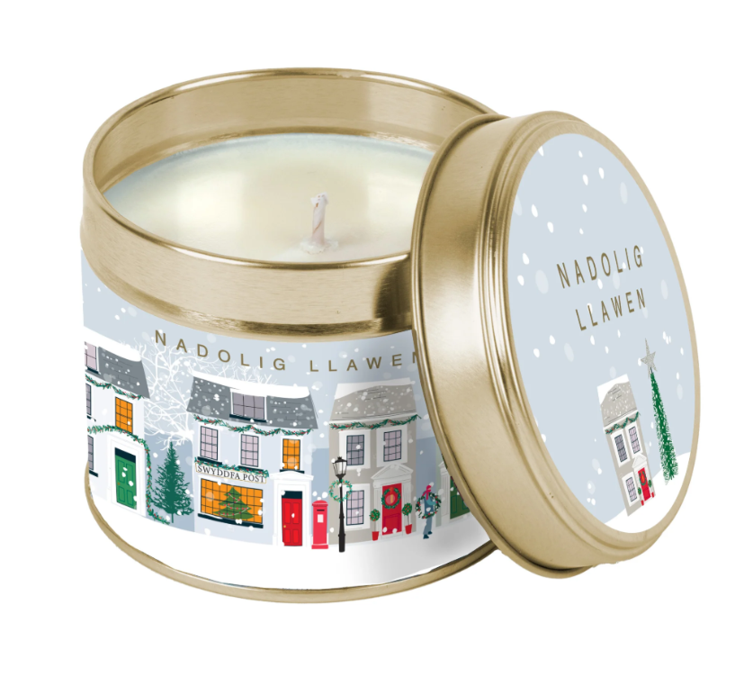 Christmas Fragranced Tin Candle - Nadolig Llawen - Street Scene