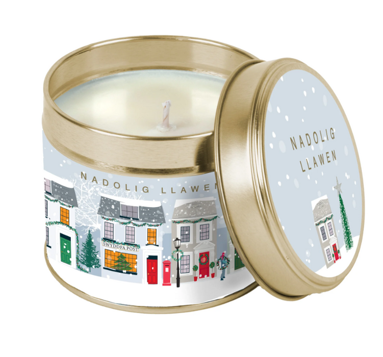 Christmas Fragranced Tin Candle - Nadolig Llawen - Street Scene