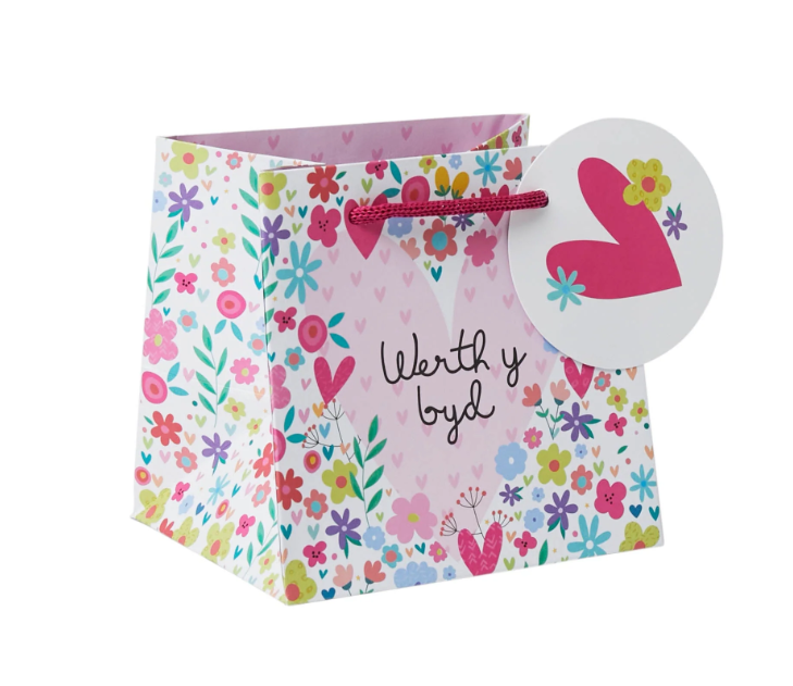 Welsh Gift Bag - Werth y Byd - Flowers