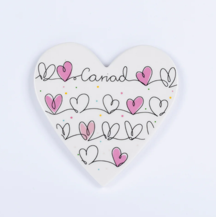 Welsh porcelain heart coaster &