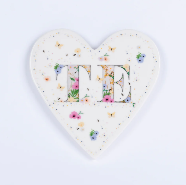 Welsh porcelain heart coaster &