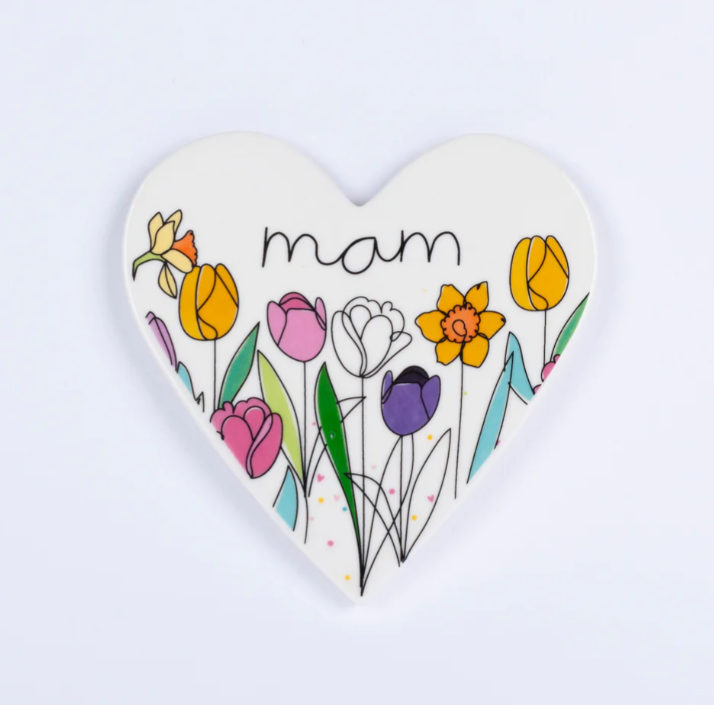 Welsh porcelain heart coaster &