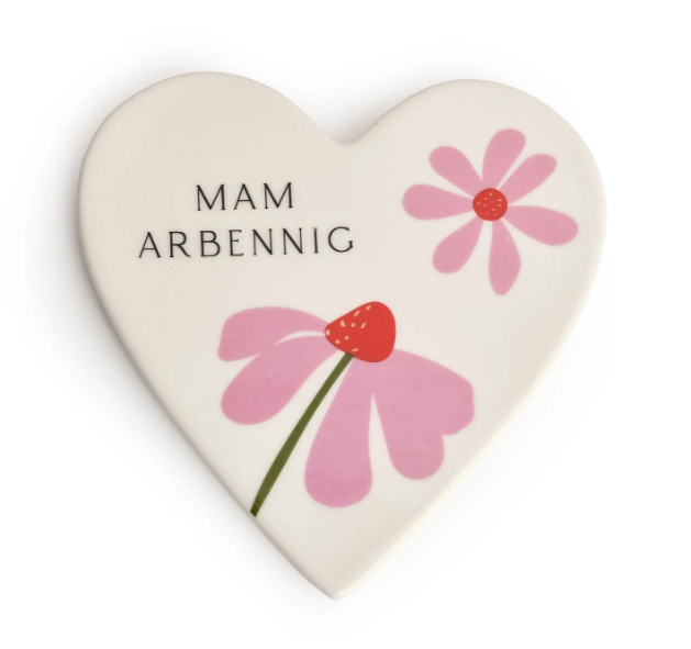 Welsh porcelain heart coaster &