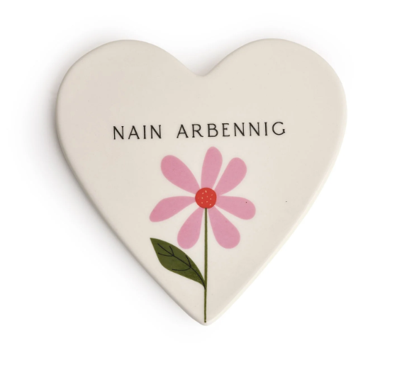 Welsh porcelain heart coaster &