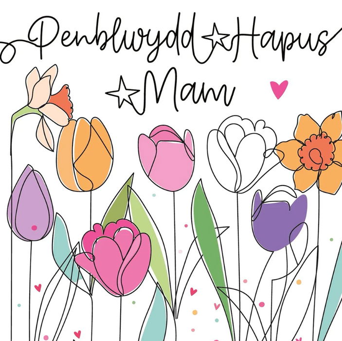 Birthday card 'Penblwydd Hapus Mam' mum