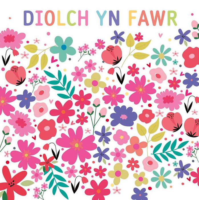 Thank you card 'Diolch yn fawr' bright