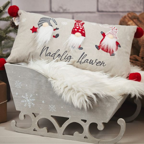 Nadolig Llawen Christmas cushion - gonks