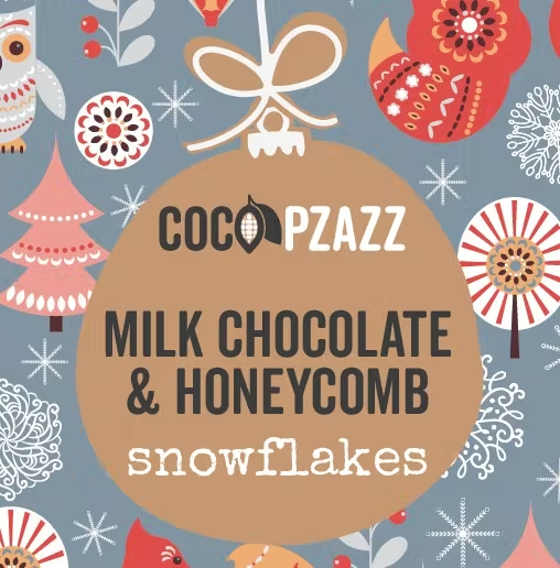 Welsh Milk Chocolate & Honeycomb Snowflakes 80g
