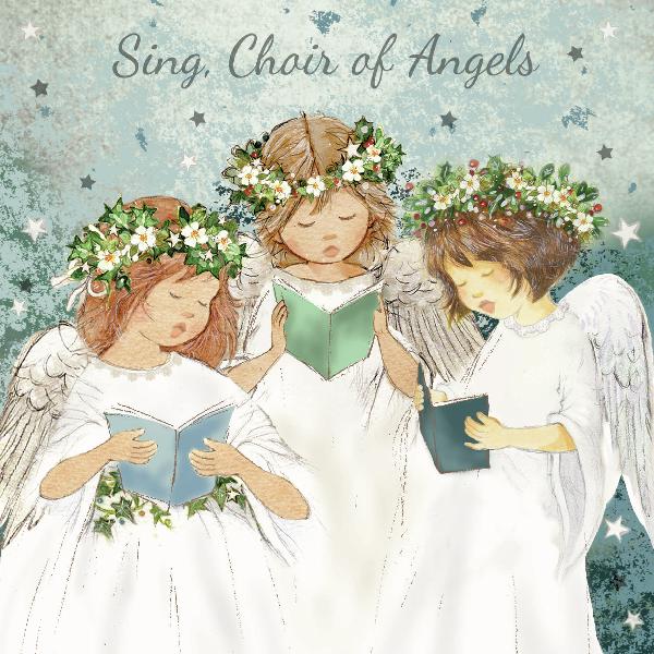Christmas cards 'Cenwch Gôr o Angylion' pack of 10