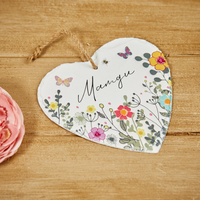 Flowers slate hanger - Nain or Mamgu