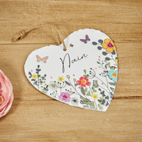 Flowers slate hanger - Nain or Mamgu