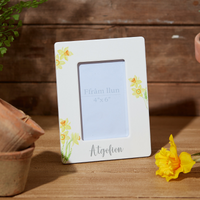Ceramic photo frame 6x4 - 'Atgofion' - Daffodils