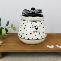 Ceramic Storage Canister 'Cartref Hapus'
