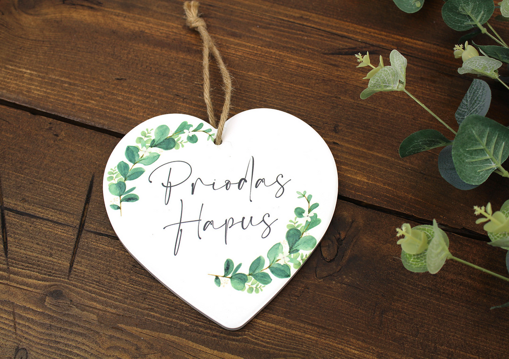Ceramic Heart Plaque - Priodas Hapus - Happy Wedding