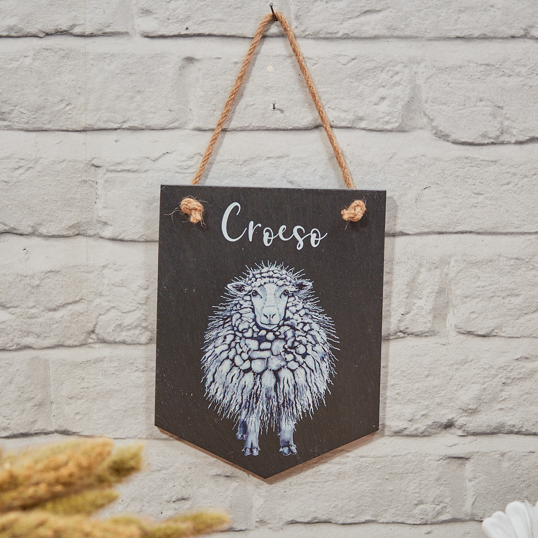 Pennant Slate Plaque - Sheep - &