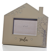 House shaped photo frame 6x4 - 'Teulu'