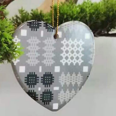 Welsh Blanket Print Bauble Decoration