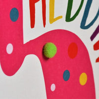 Birthday card '5 Heddiw! HwrÃª!' Pompoms - Pink