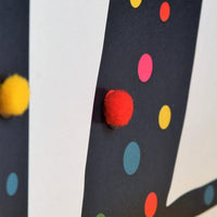 Birthday card 'Pen-blwydd Hapus 12!' Pompoms - Blue
