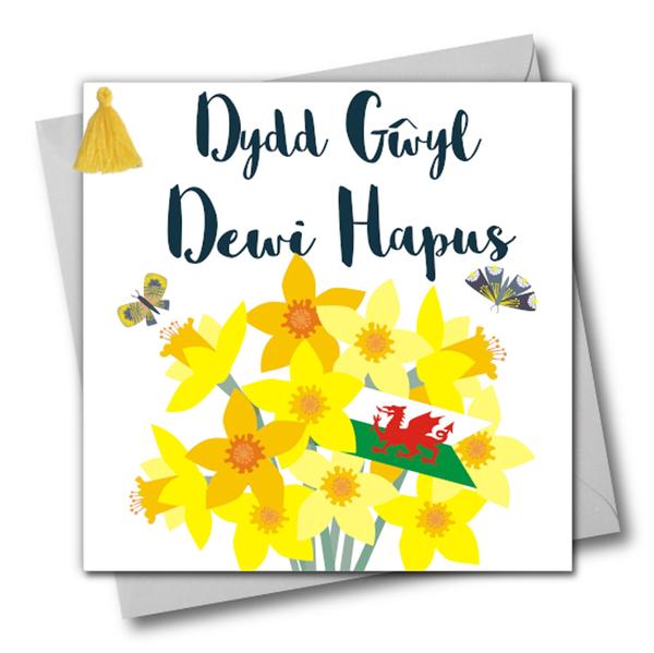 St David's day card 'Dydd Gŵyl Dewi Hapus' - Happy St David's Day - Tassel