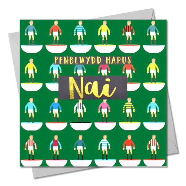 Welsh Birthday Card 'Penblwydd Hapus Nai' Nephew foil