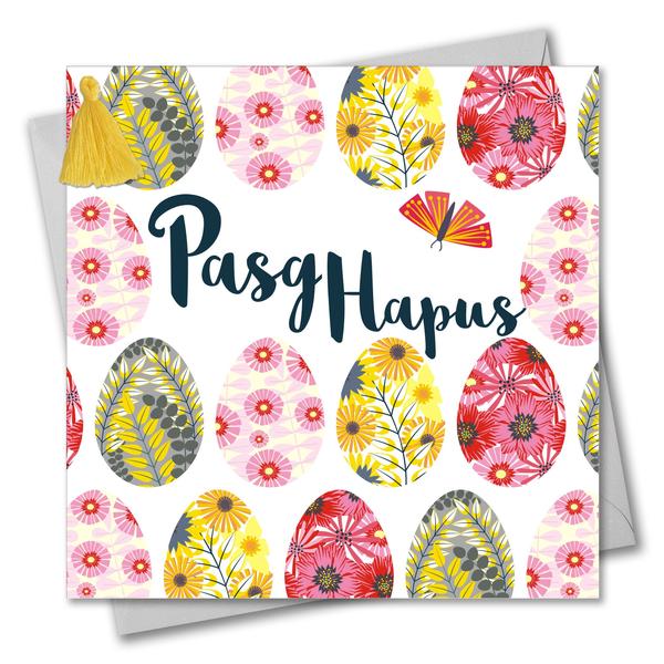 Easter card 'Pasg Hapus' Eggs - Tassel