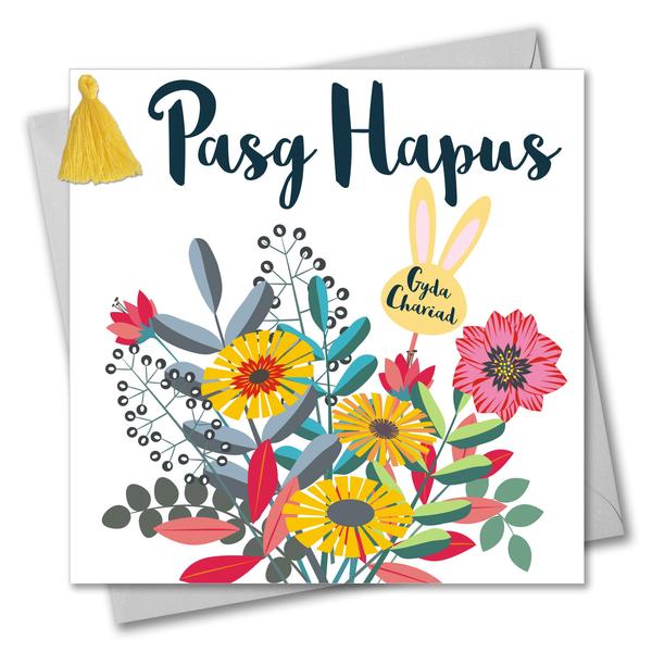 Easter card 'Pasg Hapus' Bouquet - Tassel