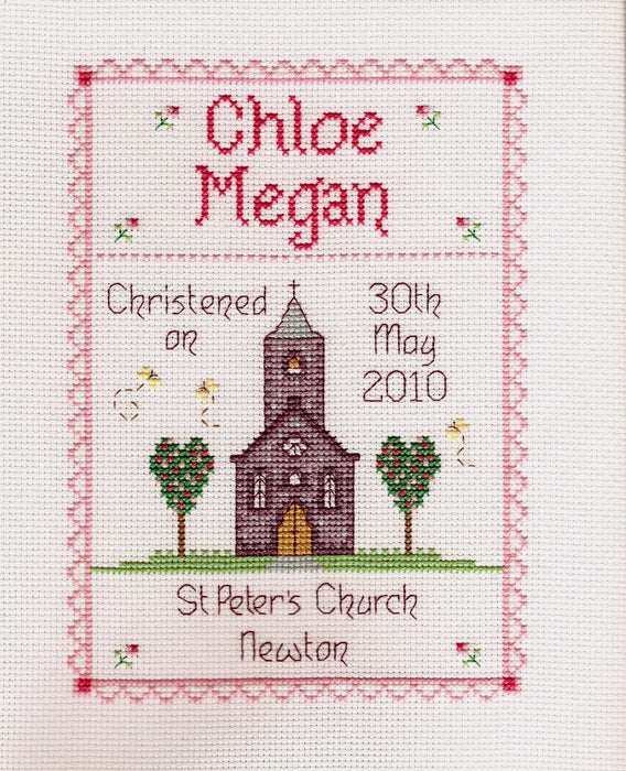 Bedydd christening cross stitch chart
