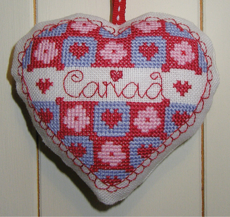 Cariad heart cross stitch chart