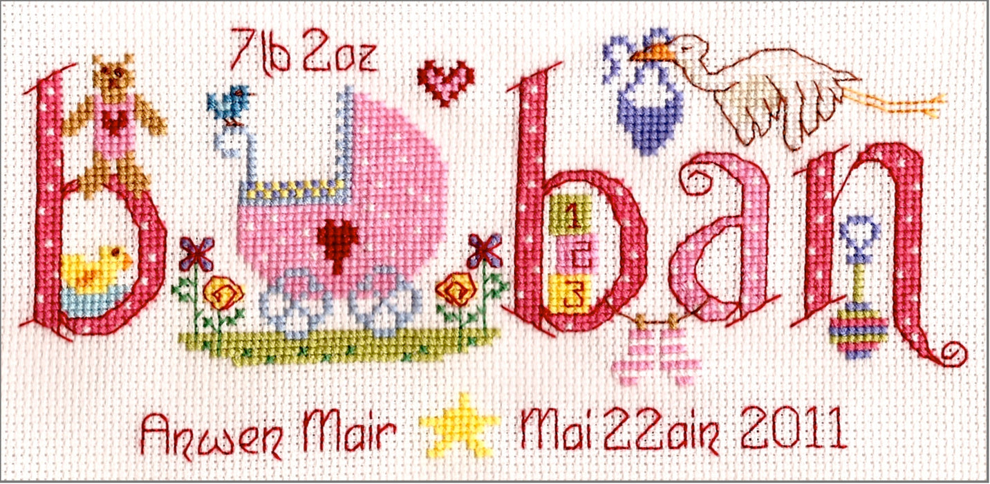 Baban new baby cross stitch chart