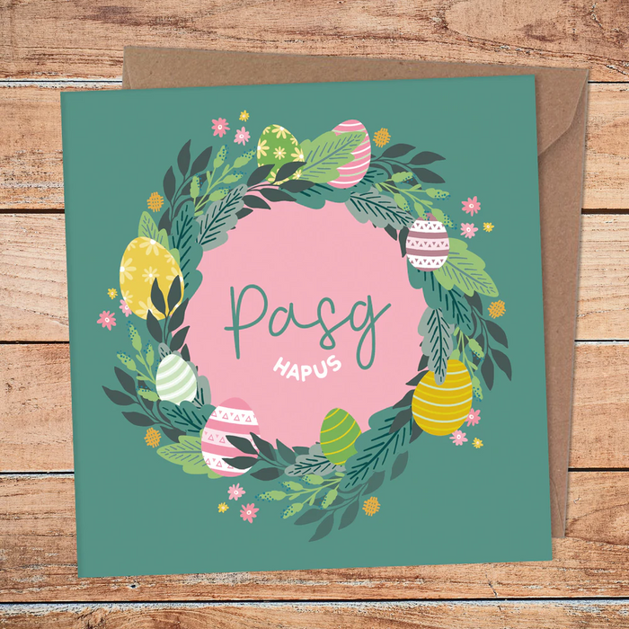Easter card 'Pasg Hapus' bouquet