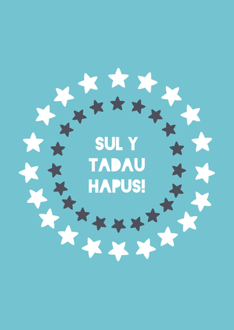 Welsh Father's day card 'Sul y Tadau Hapus' stars