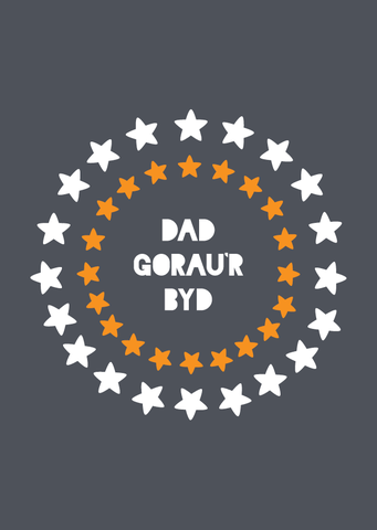 Welsh Father's day card 'Dad Gorau'r Byd' stars