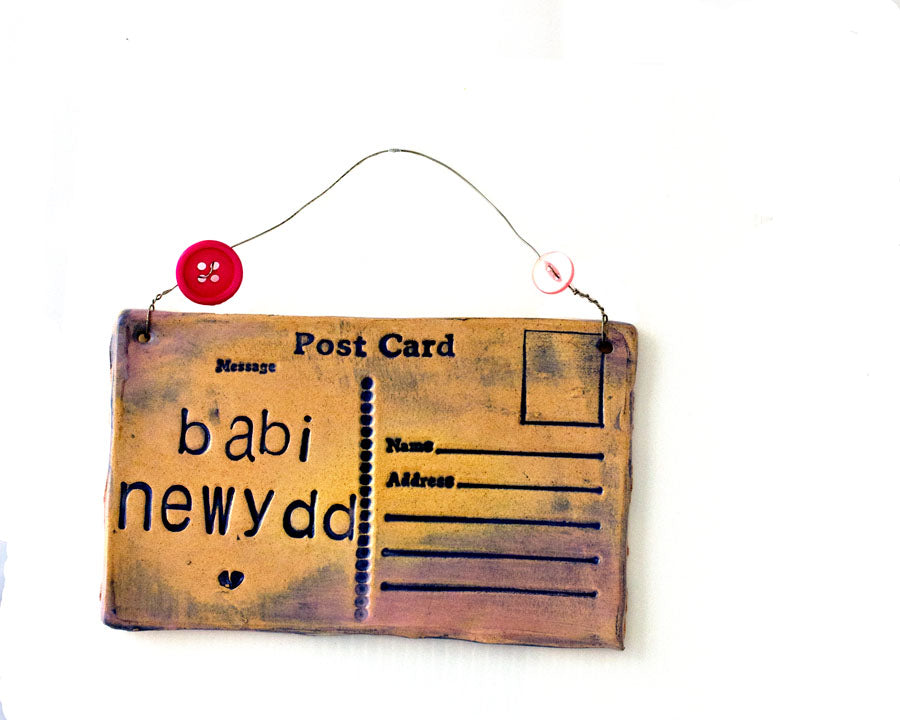 Babi Newydd Handmade Ceramic Postcard