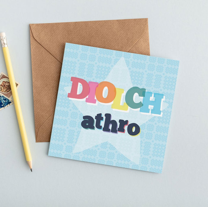 Thank you teacher card 'Diolch athro'