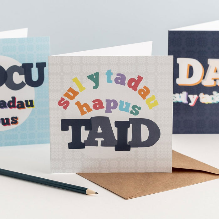 Welsh Father's day card 'Sul y Tadau Hapus - Taid'