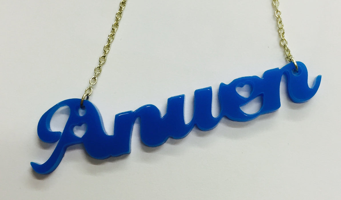Laser Cut Acrylic Name Necklace - Anwen