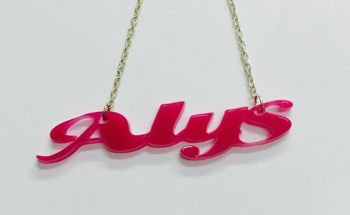 Laser Cut Acrylic Name Necklace - Alys