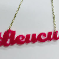 Laser Cut Acrylic Name Necklace - Lleucu
