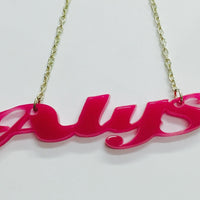 Laser Cut Acrylic Name Necklace - Alys