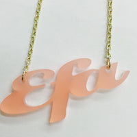 Laser Cut Acrylic Name Necklace - Efa