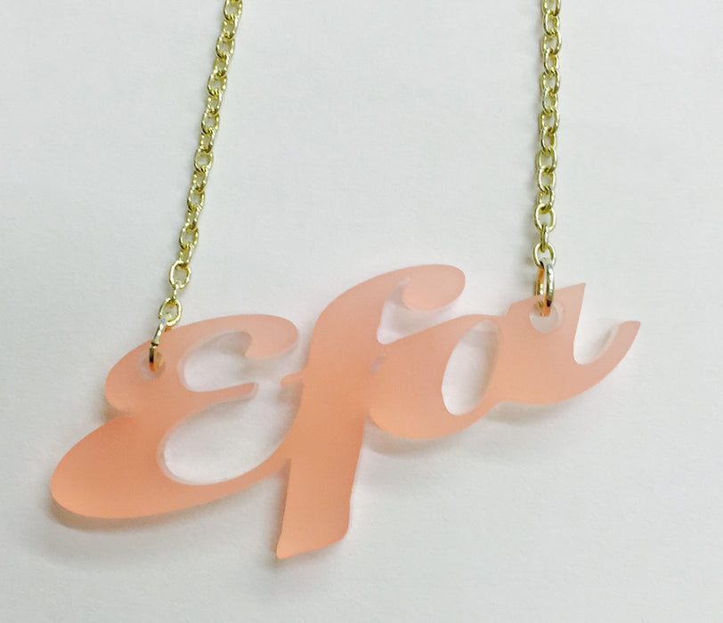 Laser Cut Acrylic Name Necklace - Efa