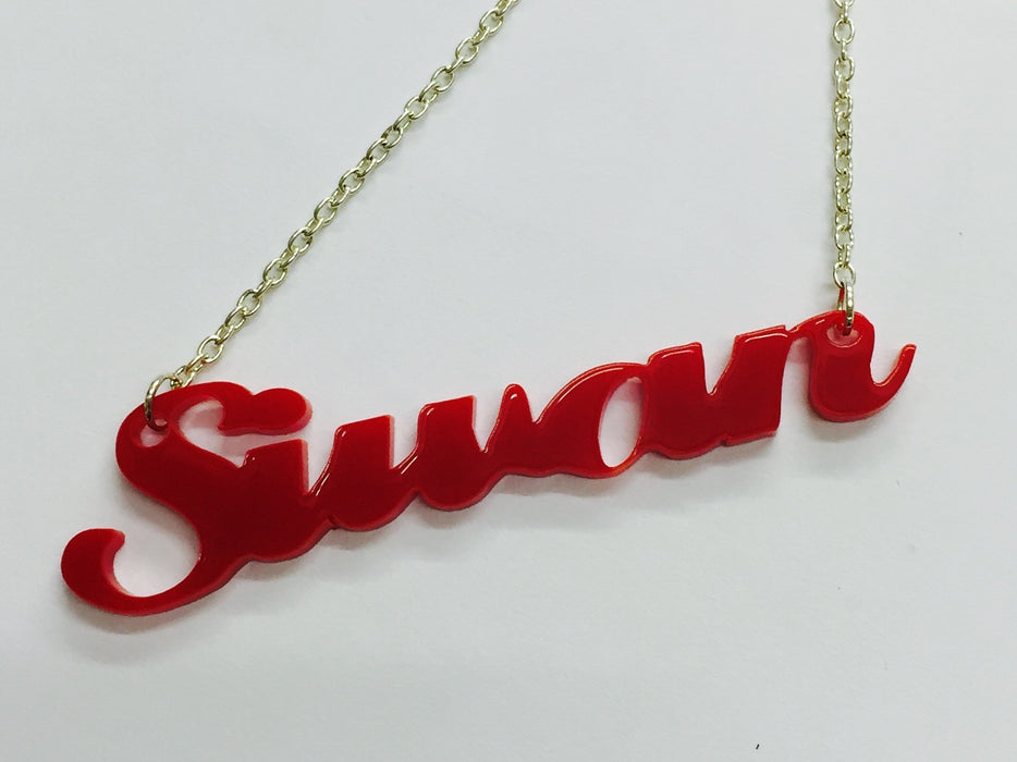 Laser Cut Acrylic Name Necklace - Siwan