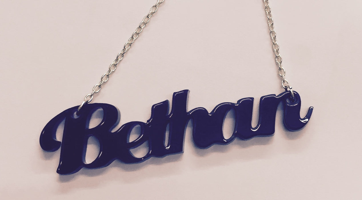 Laser Cut Acrylic Name Necklace - Bethan