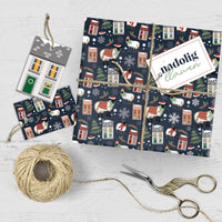 Christmas wrapping paper & tags - Welsh Winter